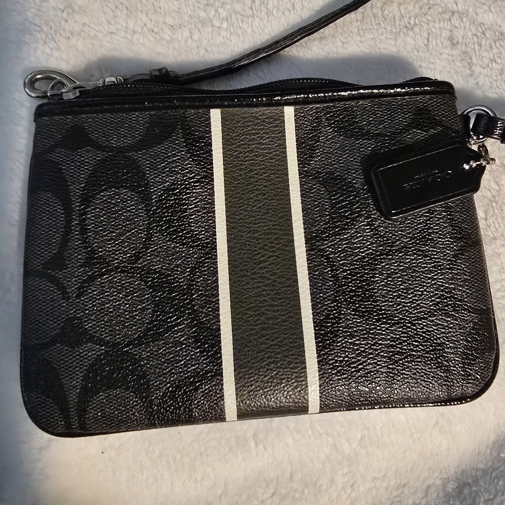 Black and White Wristlet Coach